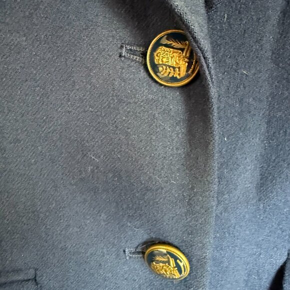 Vintage Women's 8 Pendleton 2 Button Blazer Jacket 100% Wool Lined Navy Blue - Picture 4 of 12